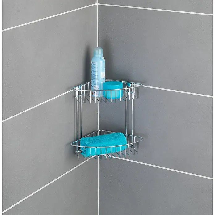 Wenko Classic Eckduschkorb - L x B x H: 19,5 x 26,5 x 26,5 cm, Verchromt - Stimmungsaufnahme