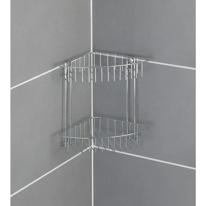 Wenko Classic Eckduschkorb - L x B x H: 19,5 x 26,5 x 26,5 cm, Verchromt - Stimmungsaufnahme
