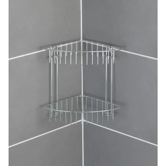 Wenko Classic Eckduschkorb - L x B x H: 19,5 x 26,5 x 26,5 cm, Verchromt - Stimmungsaufnahme