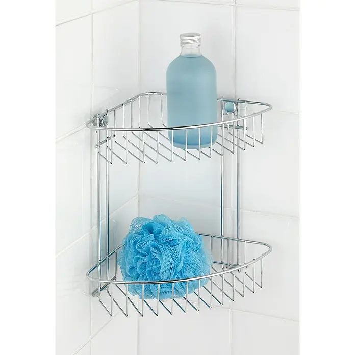 Wenko Classic Eckduschkorb - L x B x H: 19,5 x 26,5 x 26,5 cm, Verchromt - Stimmungsaufnahme