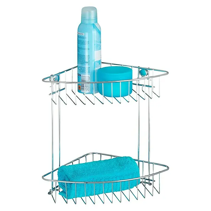 Wenko Classic Eckduschkorb - L x B x H: 19,5 x 26,5 x 26,5 cm, Verchromt - Anwendungsbeispiel
