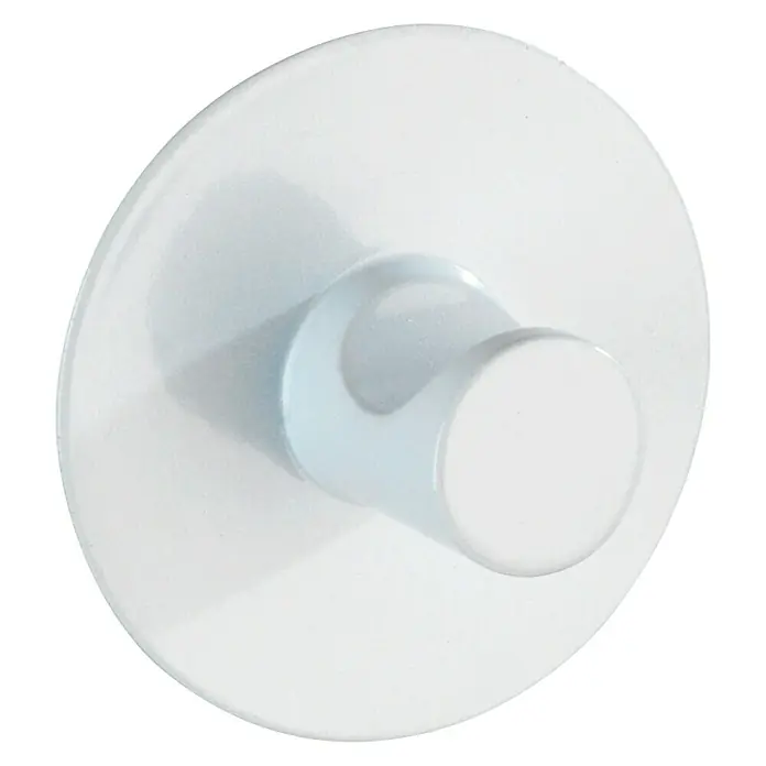 Wenko Handtuchhaken Savona Blister - 1 Stk., Weiß, Edelstahl - Diagonale Ansicht
