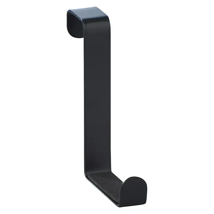 Wenko Türhaken - 4 Stk., Metall, Schwarz - Diagonale Ansicht