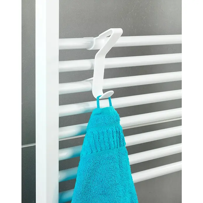 Wenko Universal Badheizkörper-Handtuchhaken Flexi - Weiß, 1 Stk., Geeignet für: Badheizkörper - Detailaufnahme