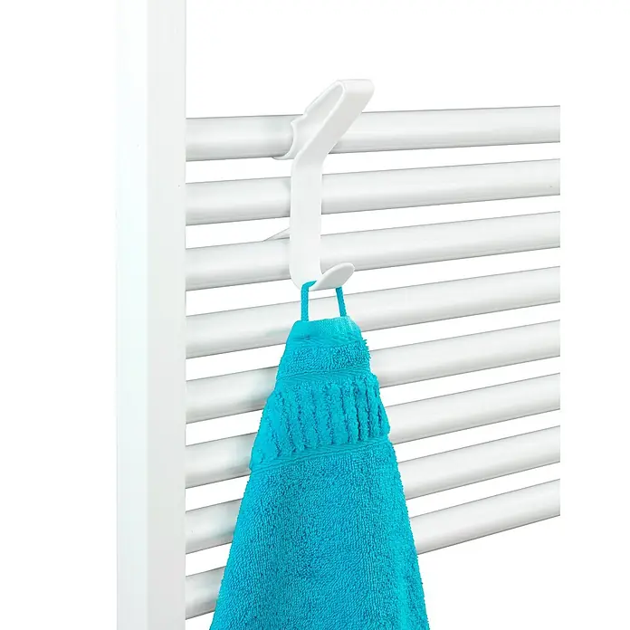 Wenko Universal Badheizkörper-Handtuchhaken Flexi - Weiß, 1 Stk., Geeignet für: Badheizkörper - Detailaufnahme