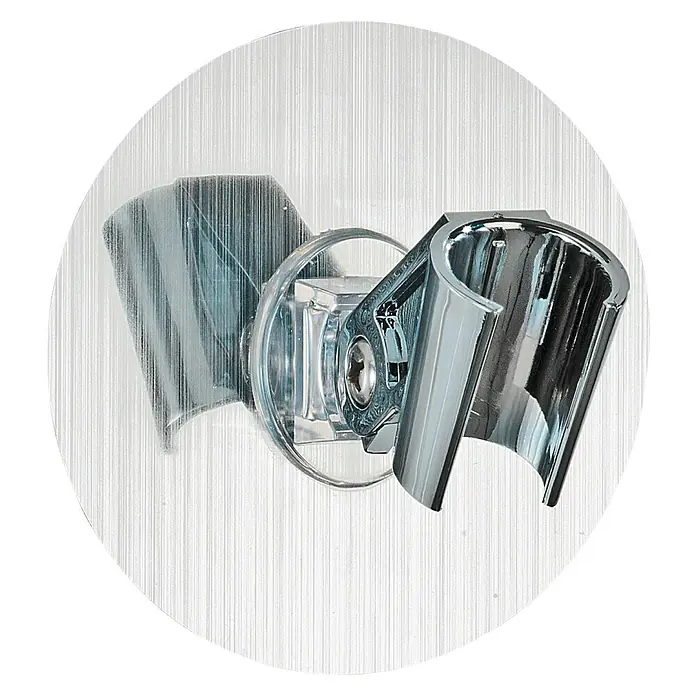 Wenko Brausehalter Static-Loc® Osimo - Kunststoff, Silber - Diagonale Ansicht