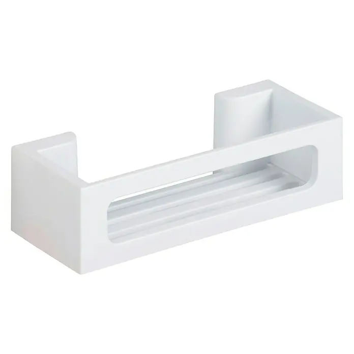Wenko Duschkorb Power-Loc® Bralia - 12 x 30 x 8,5 cm, Weiß, Matt - Diagonale Ansicht