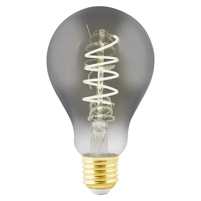 Eglo Ledlamp E27 - 4 W, 100 lm, Rond, Lichtkleur: Warm wit, Transparant/zwart, Lengte: 130 mm - Vooraanzicht