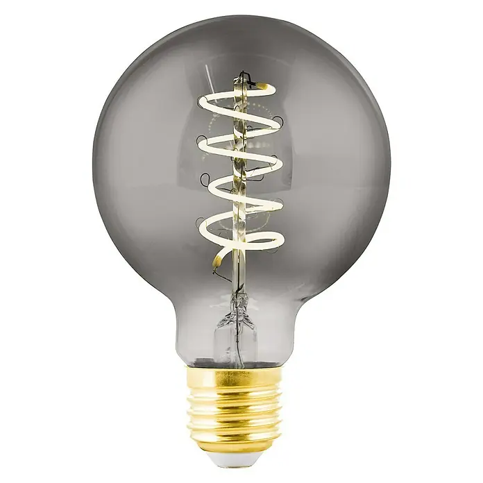 Eglo Ledlamp E27 - 4 W, 100 lm, Rond, Lichtkleur: Warm wit, Transparant/zwart, Lengte: 120 mm - Vooraanzicht