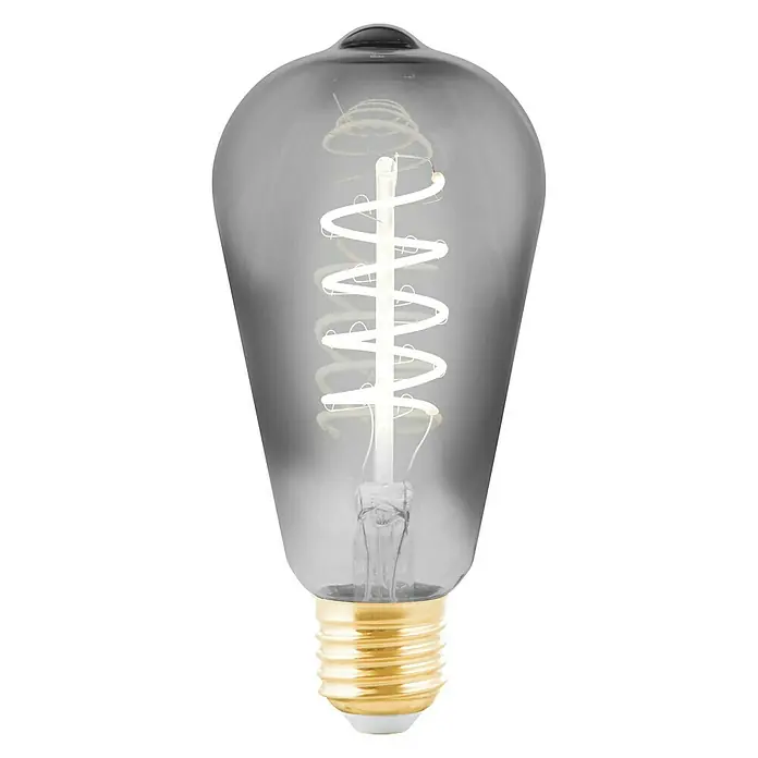Eglo Ledlamp E27 - 4 W, 100 lm, Peervorm, Lichtkleur: Warm wit, Transparant/zwart, Lengte: 140 mm - Vooraanzicht
