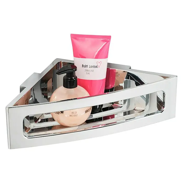 Wenko Eckduschkorb Power-Loc® Bralia - 19,5 x 34,5 x 8,5 cm, Chrom, Glänzend - Anwendungsbeispiel
