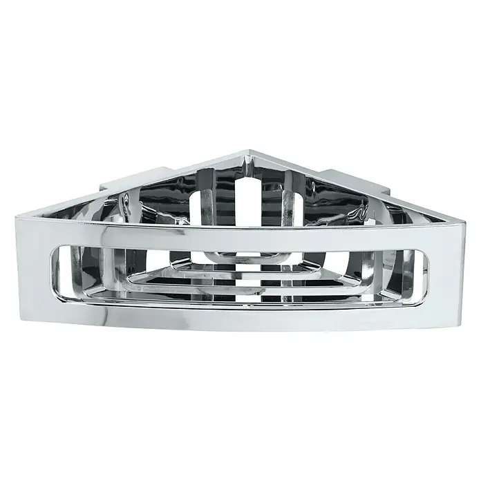 Wenko Eckduschkorb Power-Loc® Bralia - 19,5 x 34,5 x 8,5 cm, Chrom, Glänzend - Vorderansicht