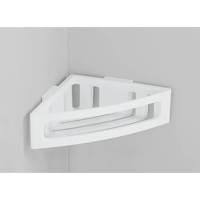 Wenko Eckduschkorb Power-Loc® Bralia - 19,5 x 34,5 x 8,5 cm, Weiß, Matt - Stimmungsaufnahme