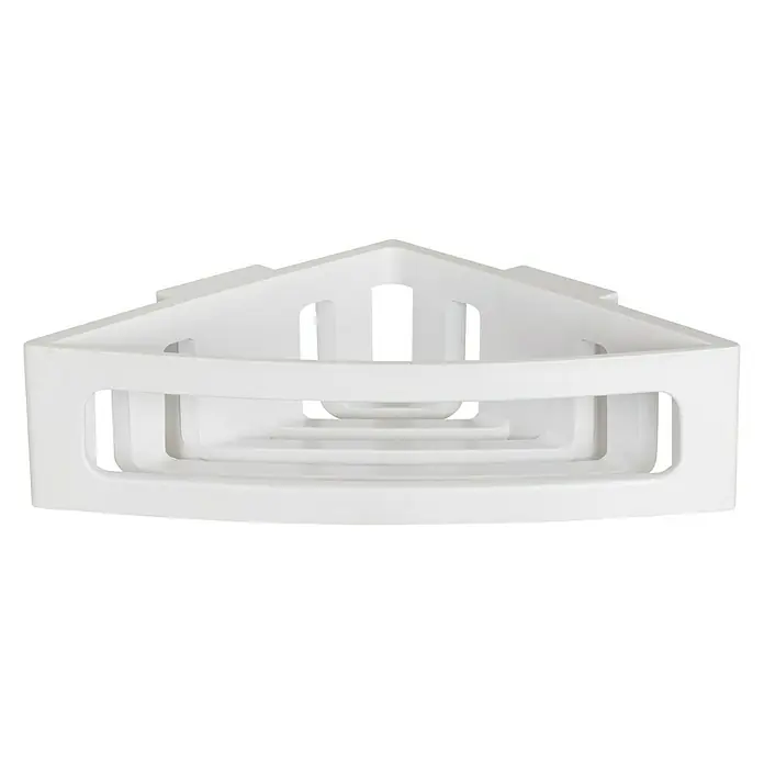Wenko Eckduschkorb Power-Loc® Bralia - 19,5 x 34,5 x 8,5 cm, Weiß, Matt - Vorderansicht