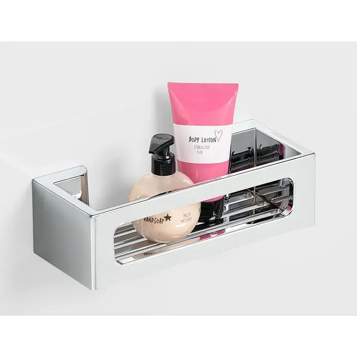 Wenko Duschkorb Power-Loc® Bralia - 12 x 30 x 8,5 cm, Chrom, Glänzend - Stimmungsaufnahme