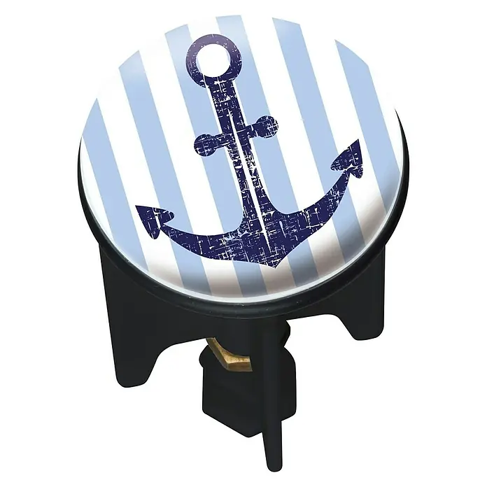 Wenko Design-Excenterstopfen Sailor - Anker, Durchmesser: 3,9 cm - Diagonale Ansicht