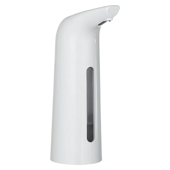 Wenko Seifen- & Lotionsspender Larino - Polystyrol, Weiß, Füllmenge: 400 ml - Diagonale Ansicht