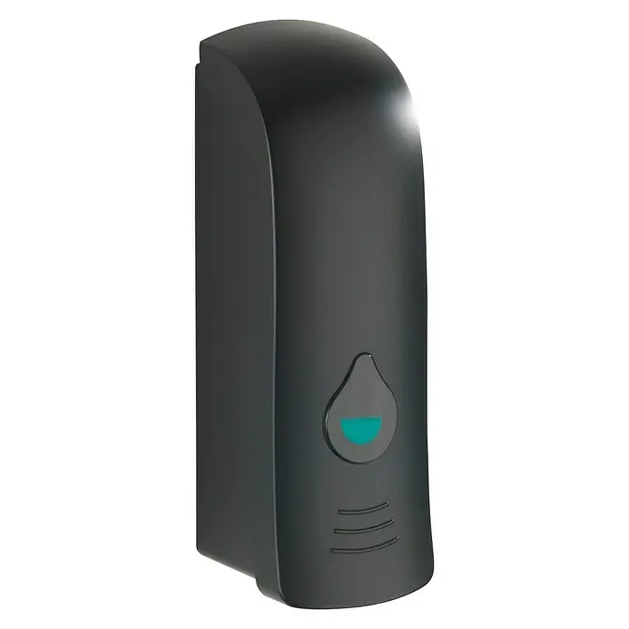 Wenko Seifenspender Ranera S - Kunststoff, Schwarz, Füllmenge: 280 ml - Diagonale Ansicht