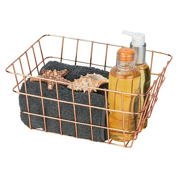 Wenko Bad-Aufbewahrungskorb Viana - L x B x H: 12 x 18 x 25 cm, Metall, Kupfer - Anwendungsbeispiel