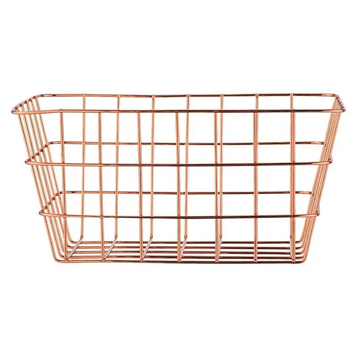 Wenko Bad-Aufbewahrungskorb Viana - L x B x H: 12 x 18 x 25 cm, Metall, Kupfer - Vorderansicht