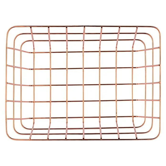 Wenko Bad-Aufbewahrungskorb Viana - L x B x H: 12 x 18 x 25 cm, Metall, Kupfer - Ansicht von oben