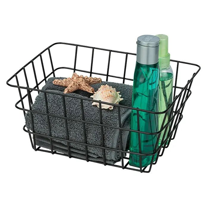 Wenko Bad-Aufbewahrungskorb Viana - L x B x H: 12 x 18 x 25 cm, Metall, Schwarz - Anwendungsbeispiel