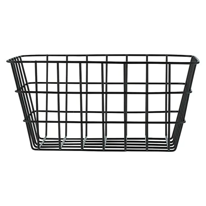 Wenko Bad-Aufbewahrungskorb Viana - L x B x H: 12 x 18 x 25 cm, Metall, Schwarz - Linke Seitenansicht