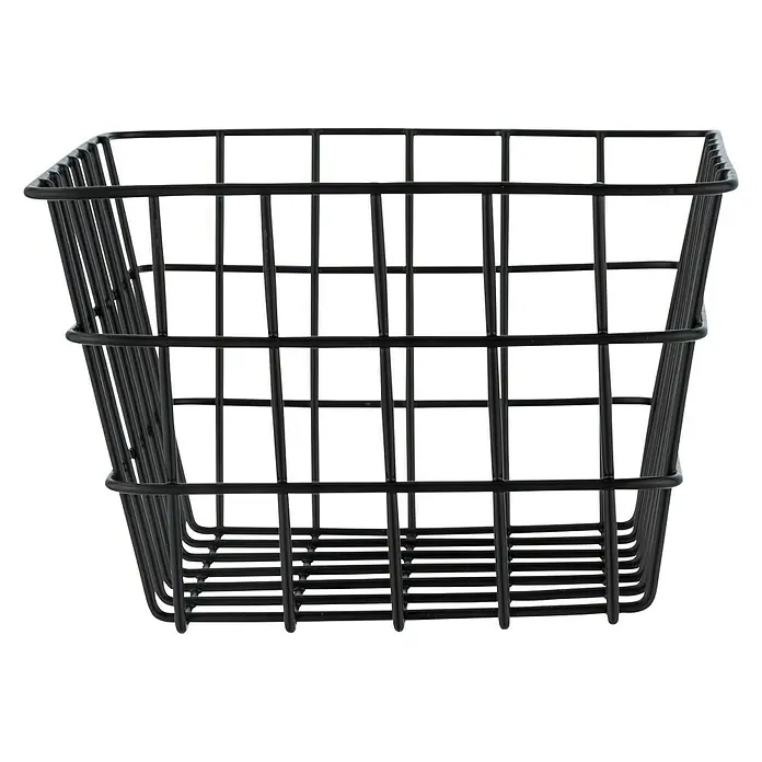 Wenko Bad-Aufbewahrungskorb Viana - L x B x H: 12 x 18 x 25 cm, Metall, Schwarz - Linke Seitenansicht