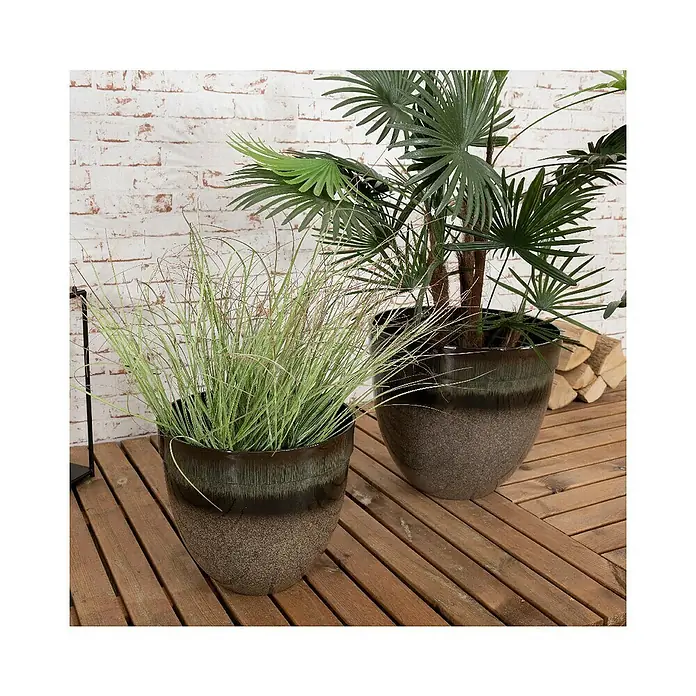 Maceta para planta Melindes - Dimensiones externas (Ø x Al): 38 x 35 cm, Plástico, Arena - Foto ambiente