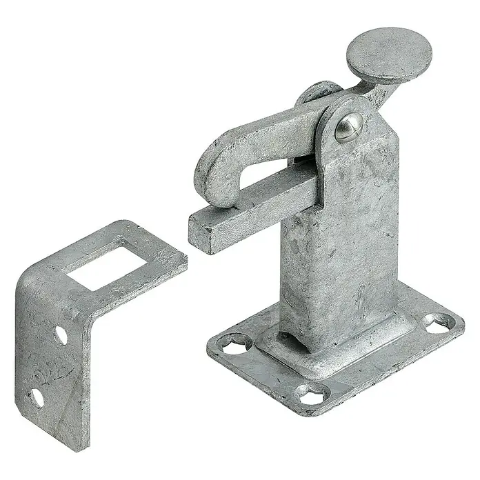 Stabilit Torfeststeller - L x B x H: 65 x 50 x 95 mm, Stahl, Bodenmontage - Diagonale Ansicht