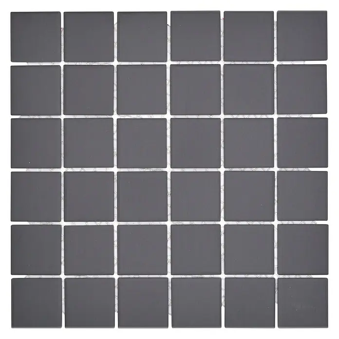 Mozaïektegel vierkant Uni CU 223 - 29,8 x 29,8 cm, Zwart, Mat - Bovenaanzicht