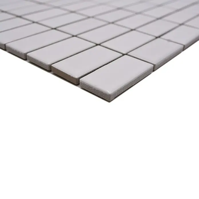 Mozaïektegel rechthoek Architecture ST 370 - 29,8 x 29,8 cm, Wit, Glanzend - Close-up