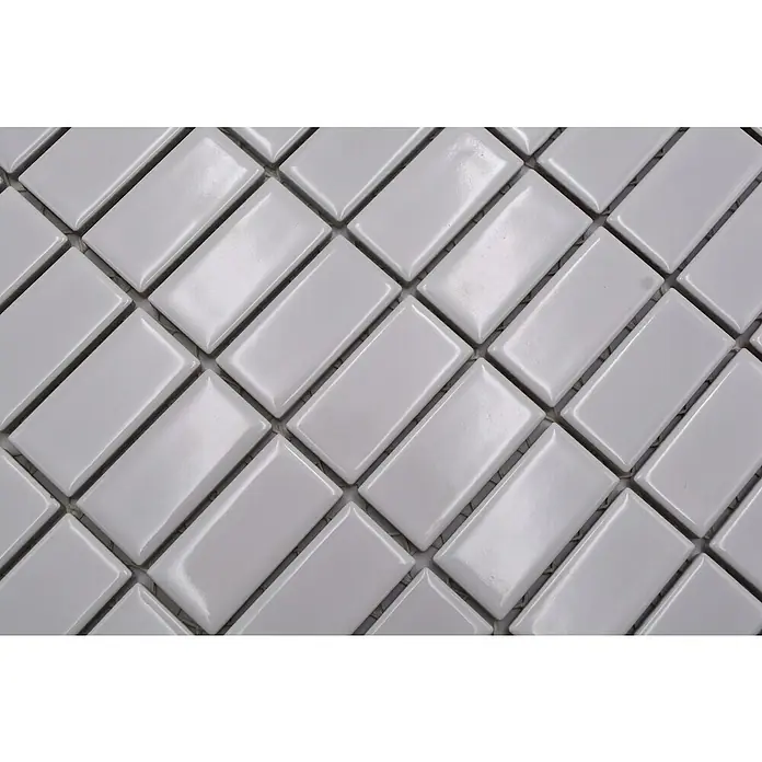 Mozaïektegel rechthoek Architecture ST 370 - 29,8 x 29,8 cm, Wit, Glanzend - Close-up
