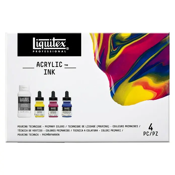 Liquitex Professional Zeichentinten-Set Technik - 3 Stk. x 30 ml, Flasche mit Tropfpipette - Vorderansicht