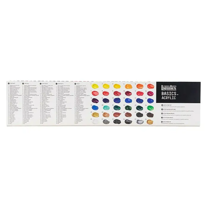 Liquitex Basics Acrylfarben-Set - 36 Stk. x 22 ml, Tube - Rückansicht