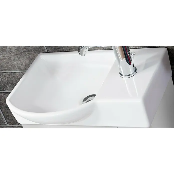 Camargue Stella K welcome Einbauwaschbecken - 45,5 x 32 cm, Links, Keramik, Weiß - Detailaufnahme