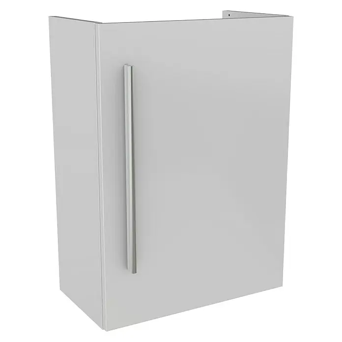 Camargue Stella K welcome Wastafelonderkast - 44 x 24,3 x 60 cm, Wit, Hoogglans - Diagonaal zicht