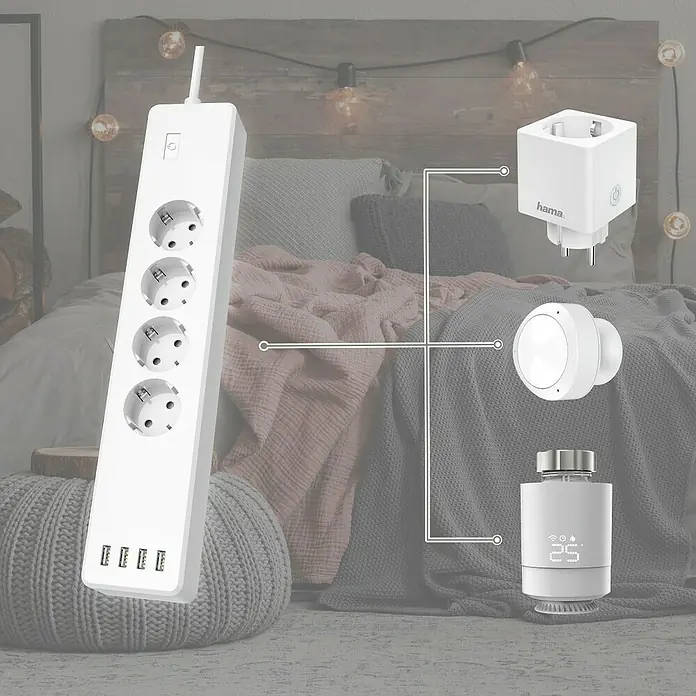 Hama Smart-Steckdosenleiste - Innen, 4-fach, Weiß, 2.300 W, 4 x USB - Stimmungsaufnahme