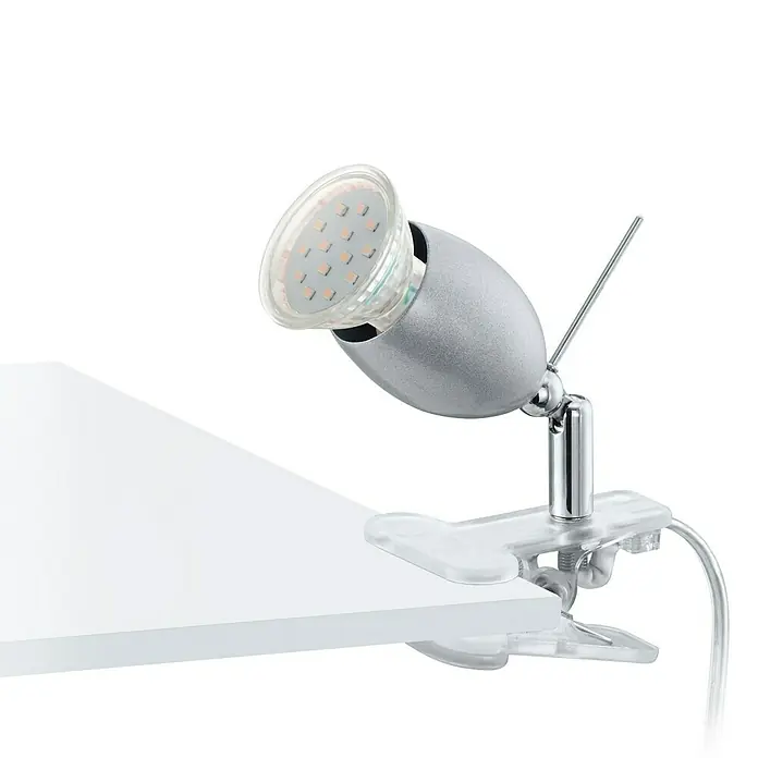Eglo Klemlamp Banny 1 - 3 W, Zilver, Wit - Close-up