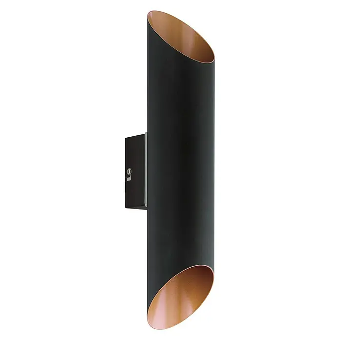 Eglo Wandlamp voor buiten Agolada - 7,4 W, 7,5 x 11 x 36 cm, Zwart, IP44 - Diagonaal zicht