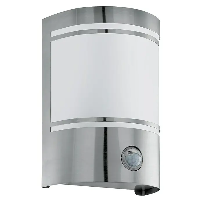 Eglo Buitenwandlamp met sensor Cerno 2 - 40 W, Roestvrij staal, Wit, IP44 - Diagonaal zicht