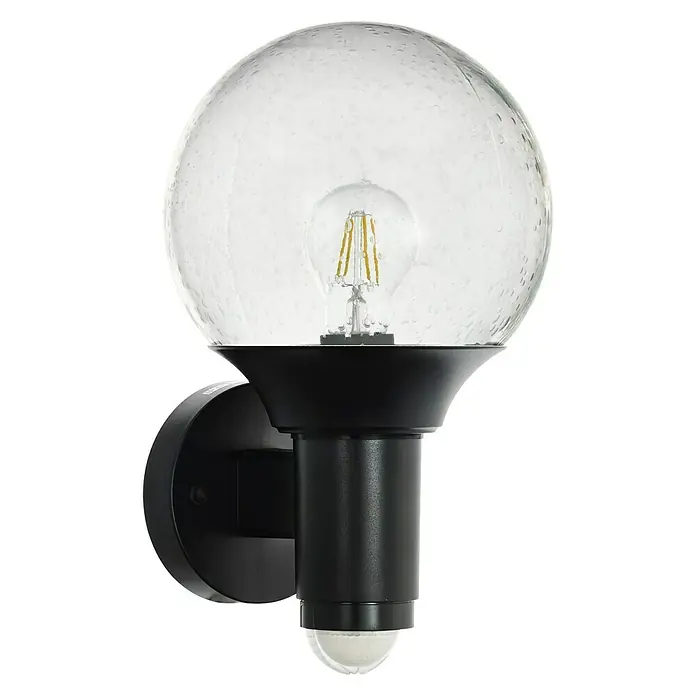 Eglo Wandlamp voor buiten Sossano - 28 W, Zwart, Helder, IP44 - Diagonaal zicht