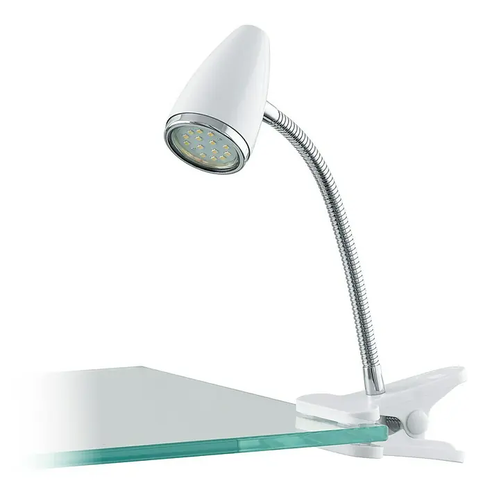 Eglo Klemlamp Riccio 1 - 3 W, Wit, Zilver - Diagonaal zicht
