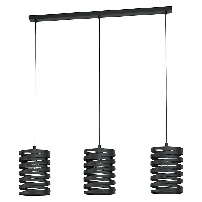 Eglo Hanglamp Cremella - 120 W, l x b x h: 94 x 18 x 110 cm, Zwart, E27 - Diagonaal zicht