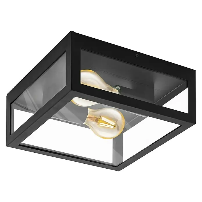 Eglo Plafondlamp Amazola - 2 x 40 W, Zwart - Diagonaal zicht