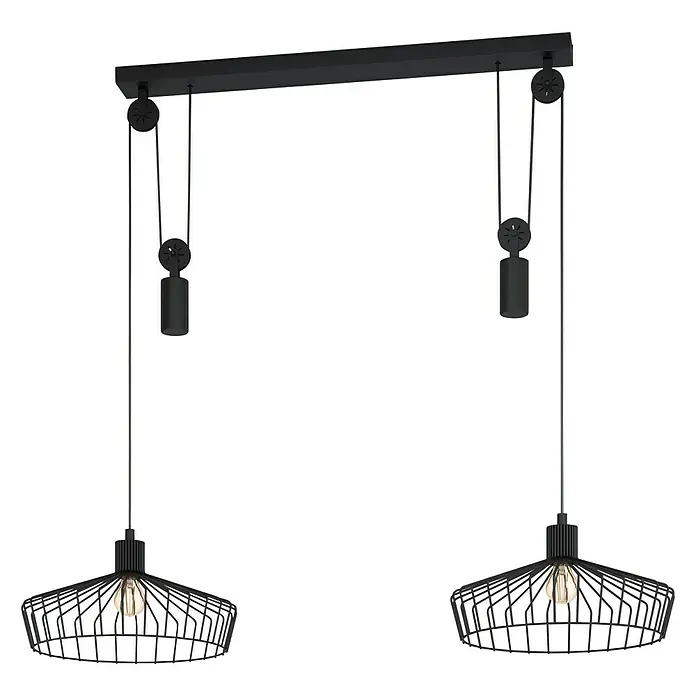 Eglo Hanglamp Winkworth - 80 W, l x b x h: 117 x 38 x 110 cm, Zwart, E27 - Vooraanzicht