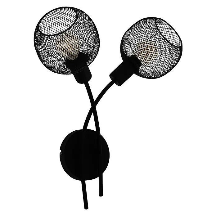 Eglo Wandlamp Wrington 1 - 80 W, l x b x h: 38,5 x 19,5 x 35,5 cm, Zwart, E14 - Vooraanzicht