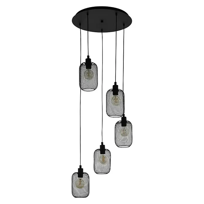 Eglo Hanglamp Wrington - 300 W, Zwart, E27 - Vooraanzicht