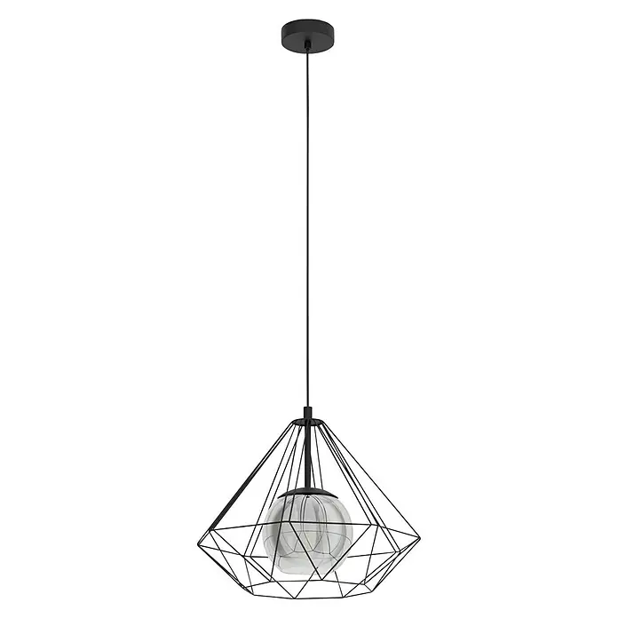 Eglo Hanglamp Vernham - 40 W, Zwart, E27 - Vooraanzicht