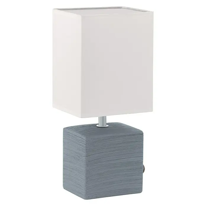 Eglo Tafellamp Mataro - 40 W, l x b x h: 13 x 13 x 30 cm, Grijs, Wit, Wit, E14 - Diagonaal zicht